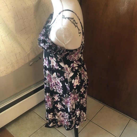 Candies Womens Multicolor Floral Dress Fluff Bodice SZ M Spaghetti Straps SEXY - Picture 5 of 10